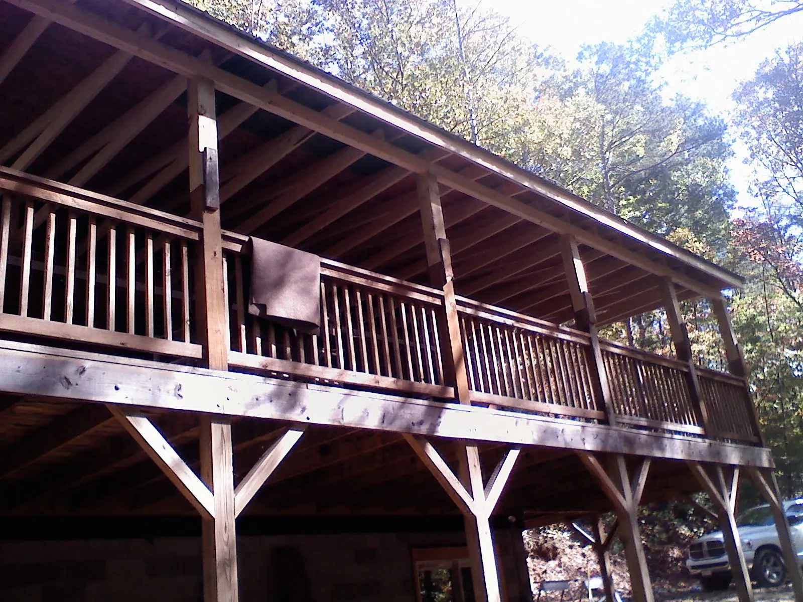 Timber framing under a new elevated porch and deck — Roof Leak Repair in Stephenson by Roofing Brothers